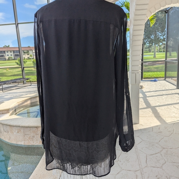 Nicole Miller silk high low blouse Large - Picture 2 of 7